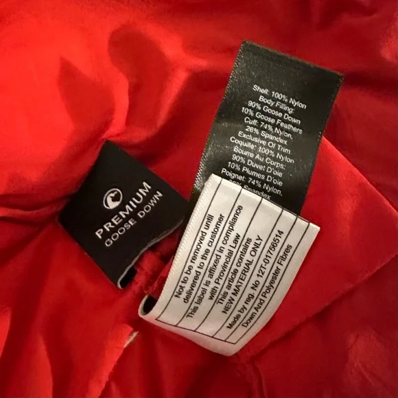 TNA Red Super Puff Regular Length 700 Fill Goose Down Puffer Jacket Size S - Picture 5 of 5
